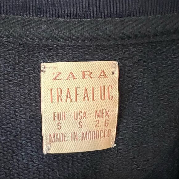 Zara Oversized Crop Winners Crew Pullover Sweatshirt - Picture 5 of 7